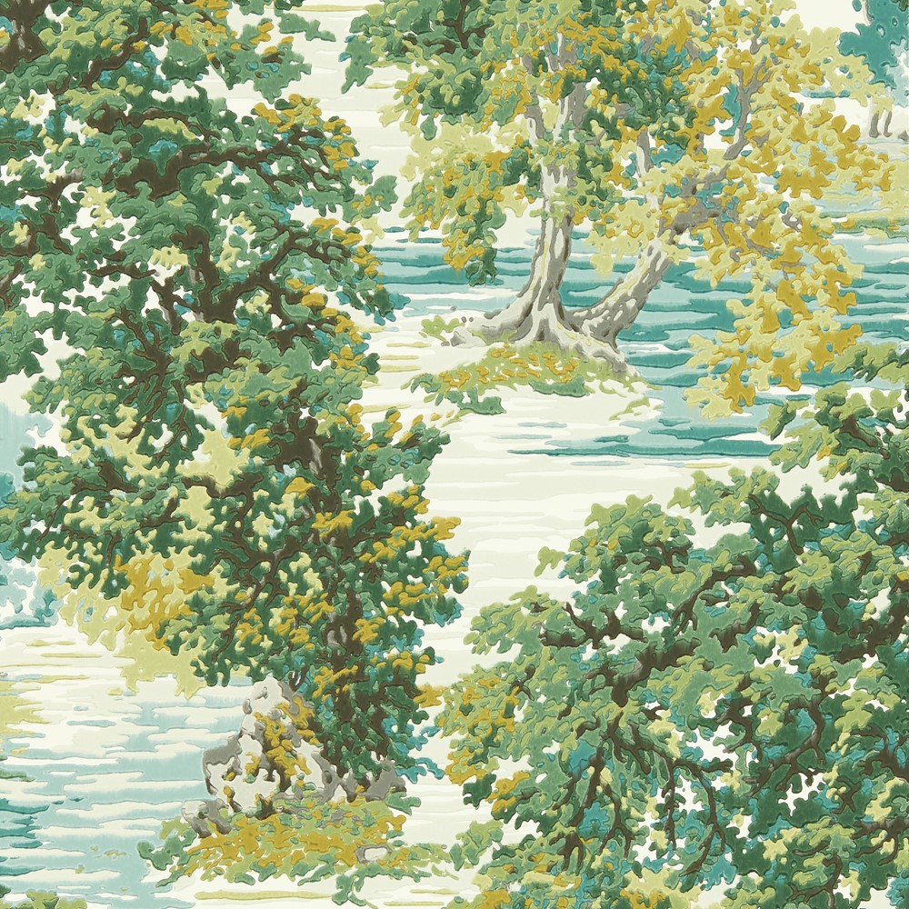 Ancient Canopy Wallpaper 217220 by Sanderson in Sap Green